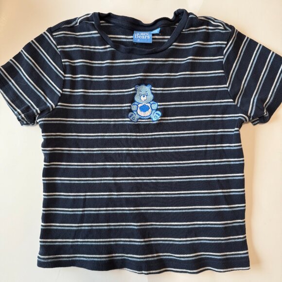 Care Bears‎ Y2K Junior's Cropped Grumpy Bear Striped Shirt Size XL - Picture 4 of 10